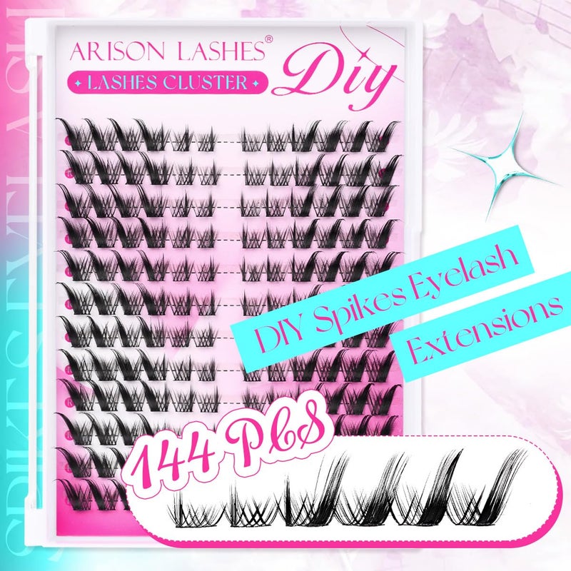 ARISON LASHES Wispy Lash Clusters Spiky Eyelash Extensions Fox Natural Lash Right Left Individual Lashes Cat Thin Soft Lash Extension Waterproof Lash Cluster - Image 3